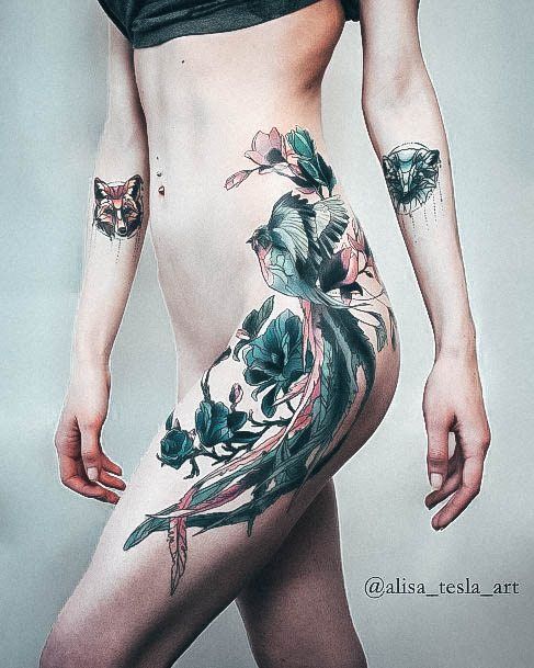 Girls Designs Floral Tattoo