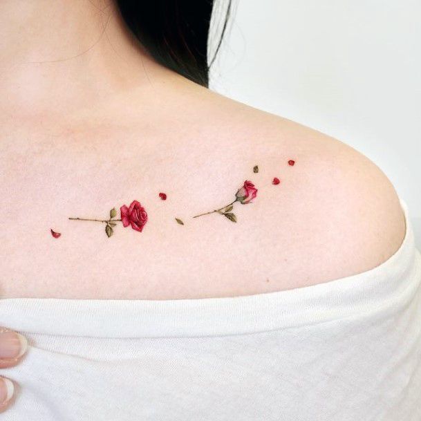 Girls Designs Flower Petal Tattoo