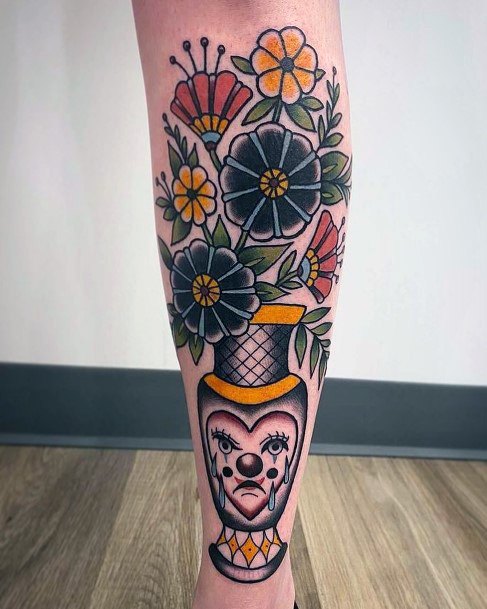 Girls Designs Flower Vase Tattoo