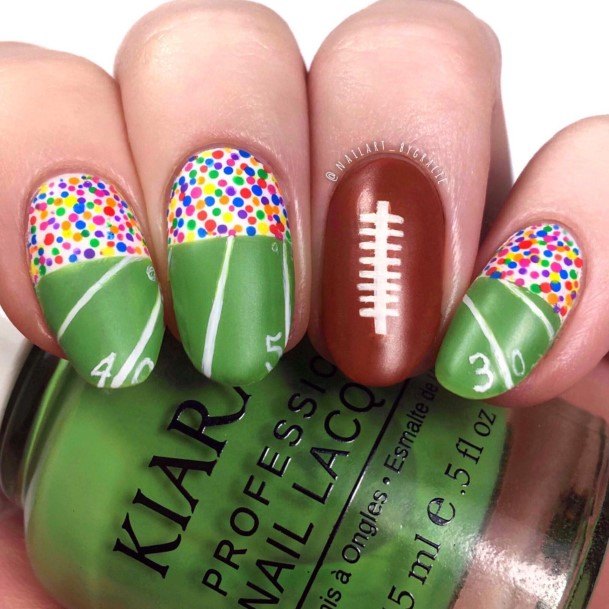 Girls Designs Football Nail