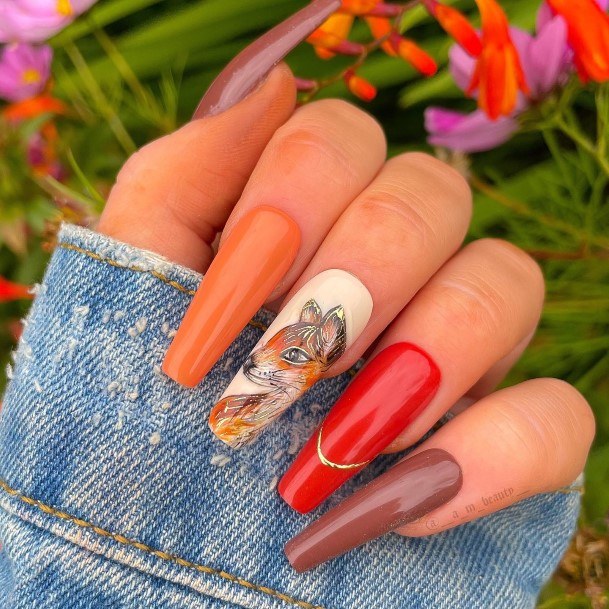 Girls Designs Fox Nail