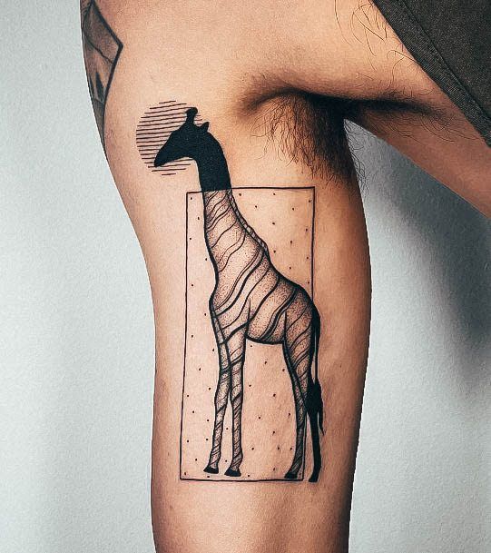 Girls Designs Giraffe Tattoo Geometric Arm