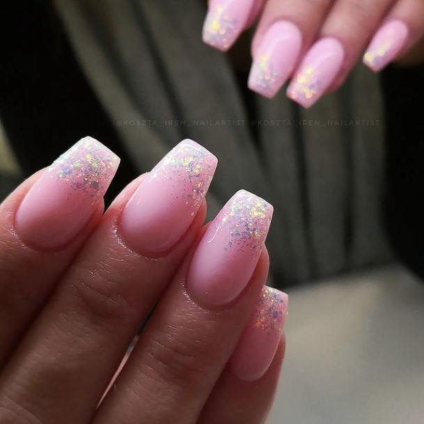 Girls Designs Glitter Ombre Nail