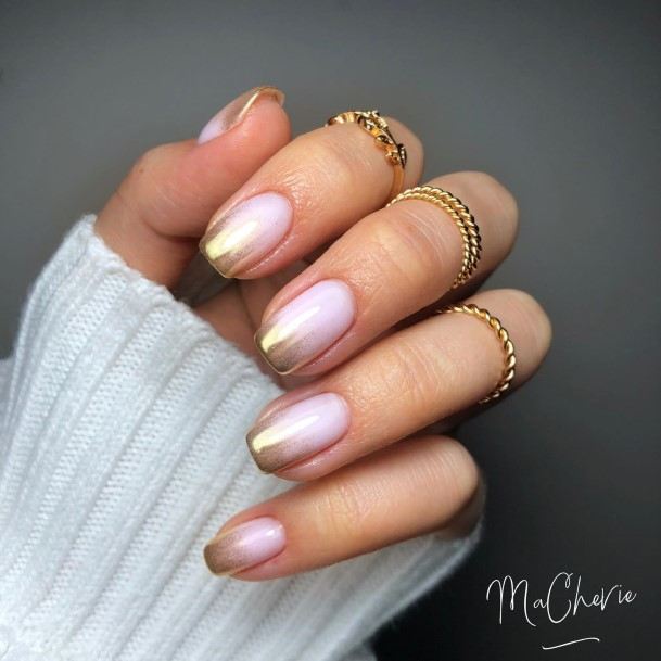 Girls Designs Gold Ombre Nail