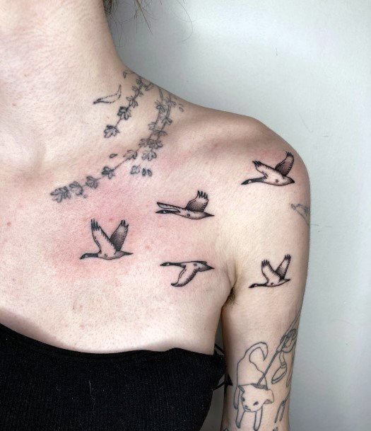 Girls Designs Goose Tattoo