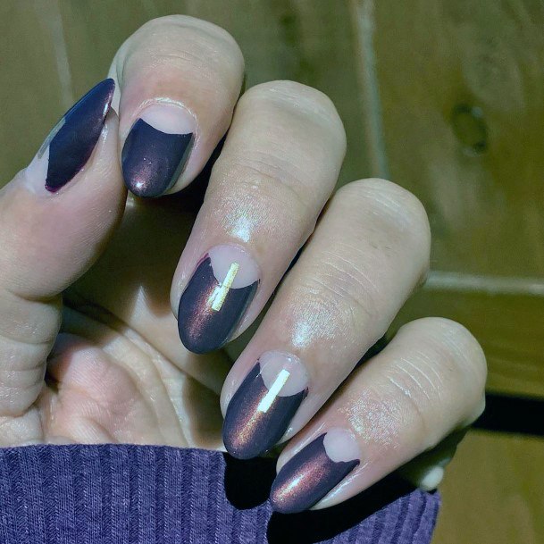 Girls Designs Half Moon Nail