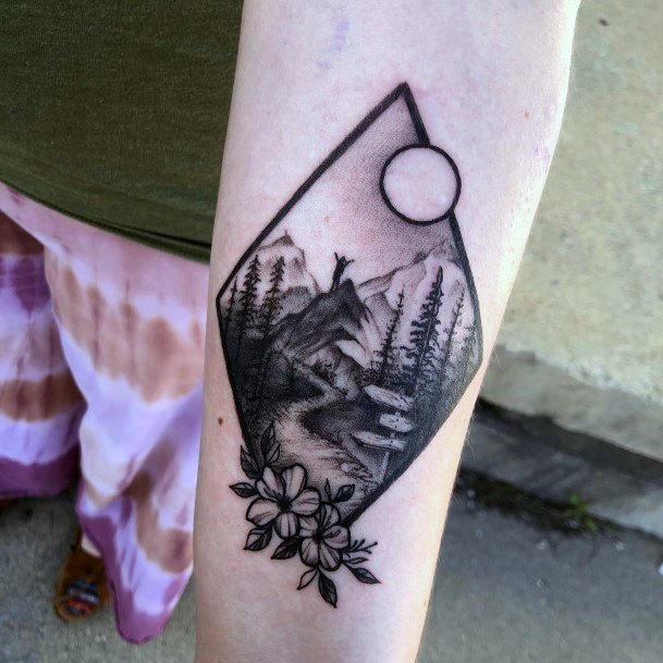 Girls Designs Hiking Tattoo