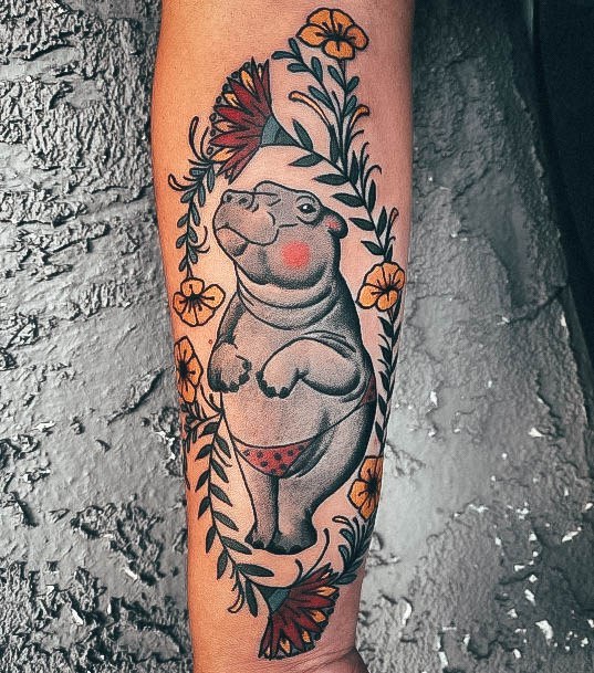 Girls Designs Hippo Tattoo