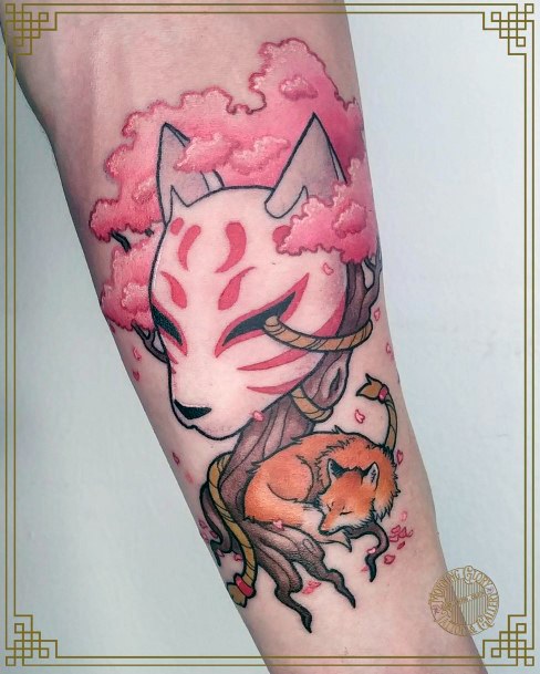 Top 100 Best Kitsune Tattoos For Women - Japanese Fox Design Ideas