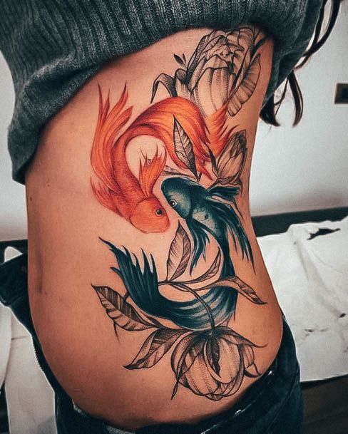 Girls Designs Koi Fish Tattoo