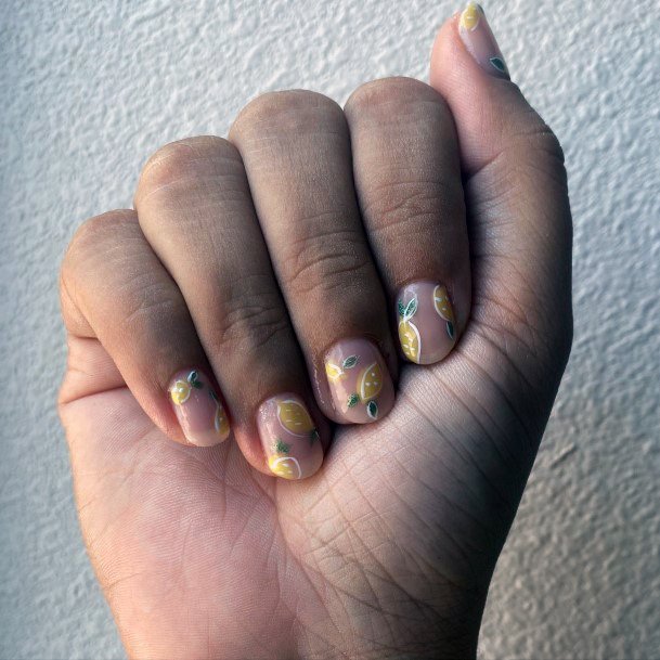 Girls Designs Lemon Nail