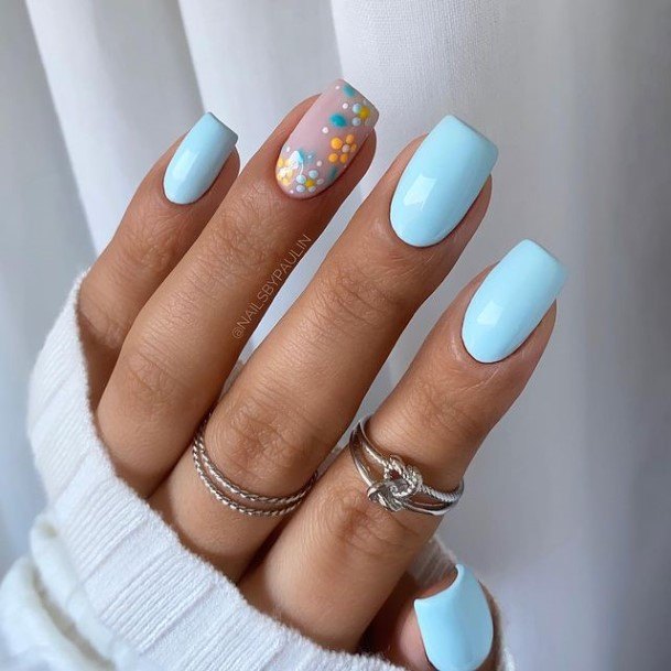 Girls Designs Light Blue Nail