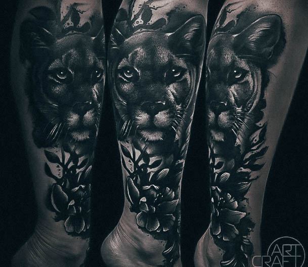 Girls Designs Lioness Tattoo