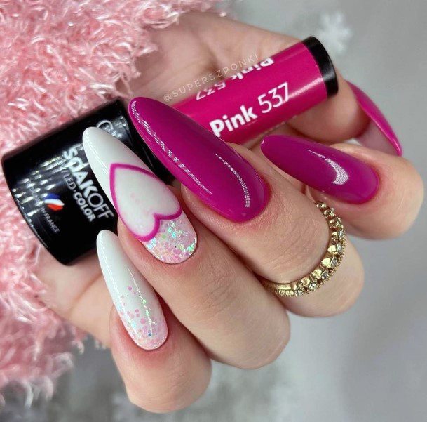 Girls Designs Magenta Nail