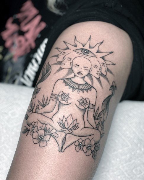 Girls Designs Meditation Tattoo