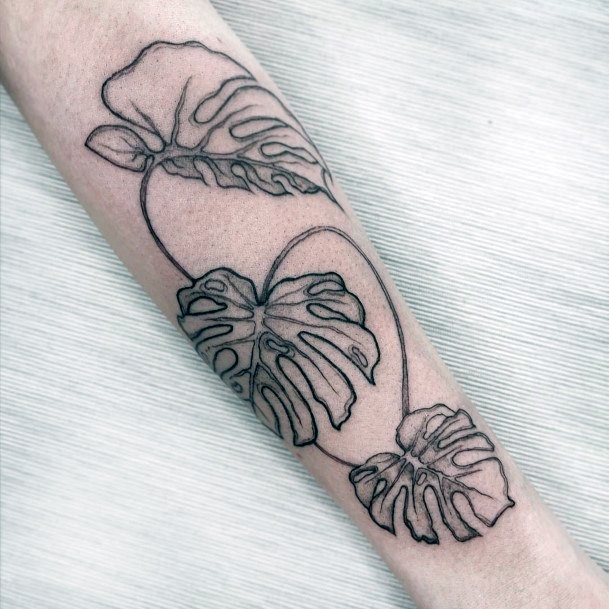 Girls Designs Monstera Tattoo