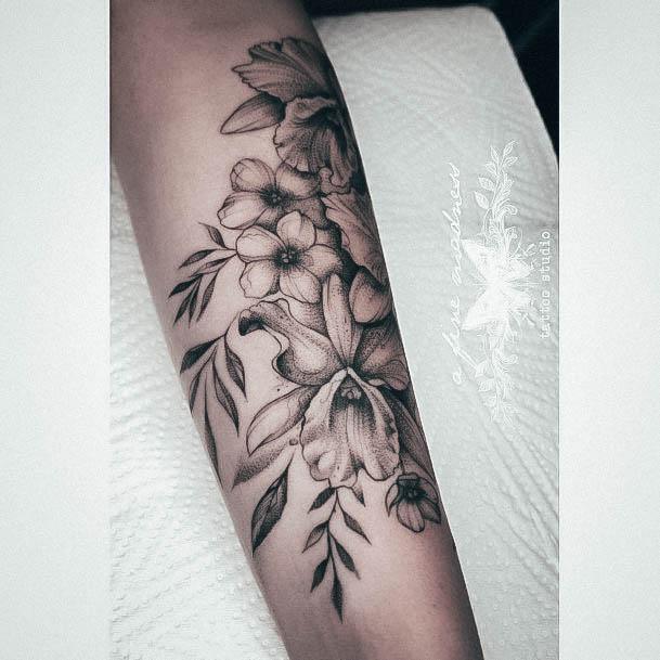 Girls Designs Orchid Tattoo