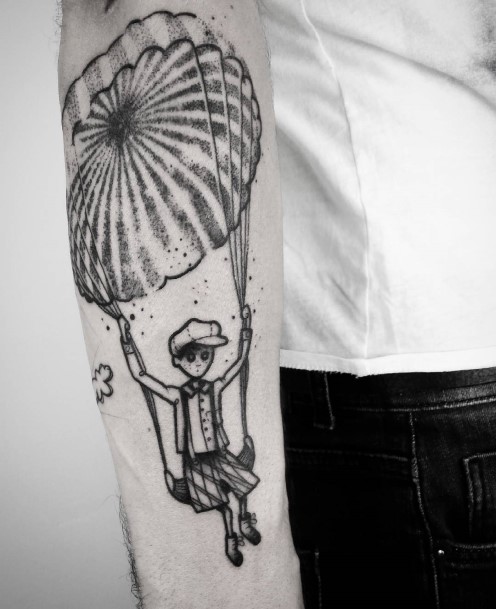 Girls Designs Parachute Skydiving Tattoo