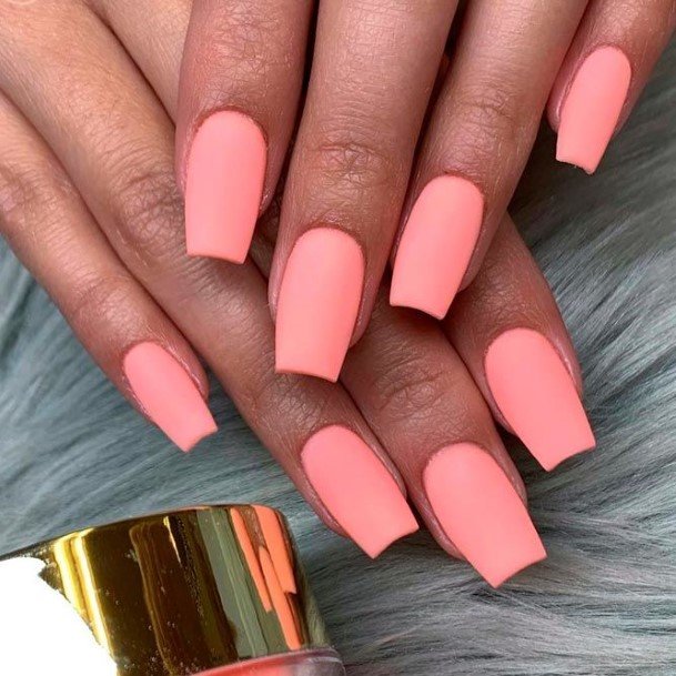 Girls Designs Peach Matte Nail