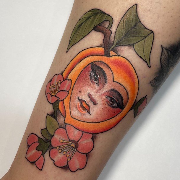 Girls Designs Peach Tattoo