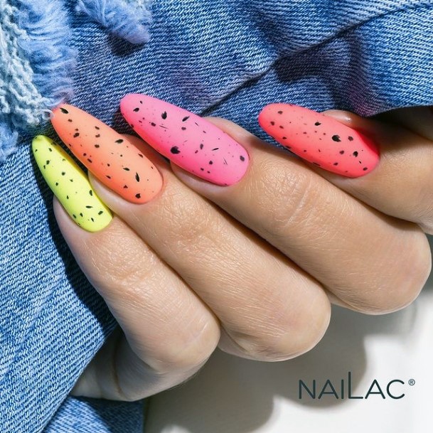 Girls Designs Pink And Orange Nail