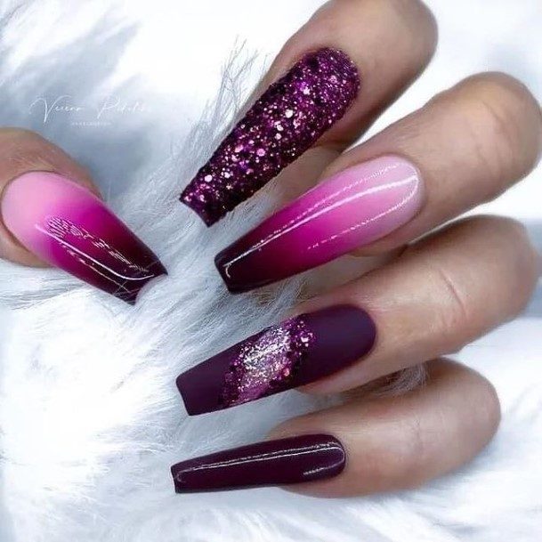 Girls Designs Pink Ombre Nail