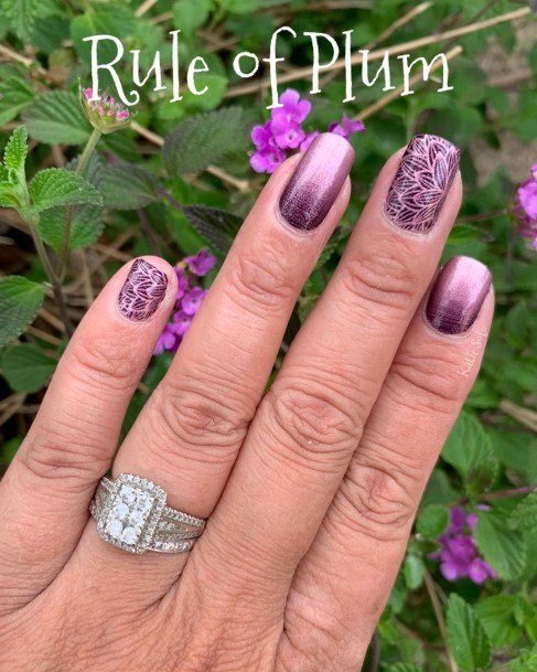 Girls Designs Plum Nail