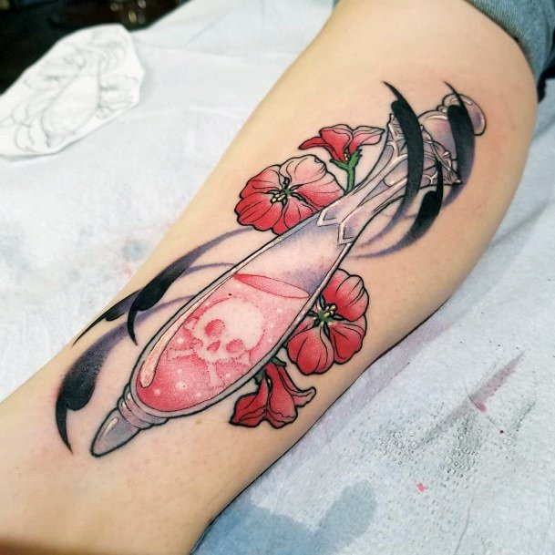 Girls Designs Poison Bottle Tattoo