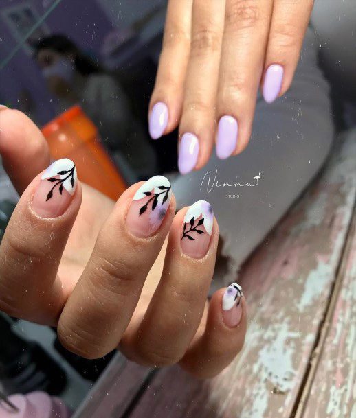 Girls Designs Purple Dress Nail