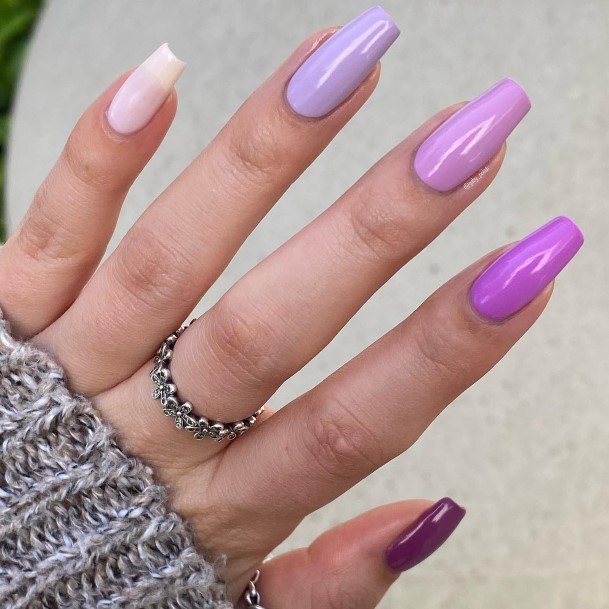 Girls Designs Purple Ombre Nail