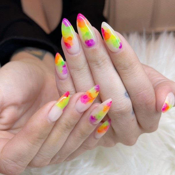 Girls Designs Rainbow Nail