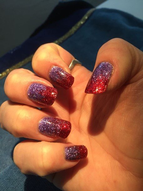 Girls Designs Red And Purple Nail
