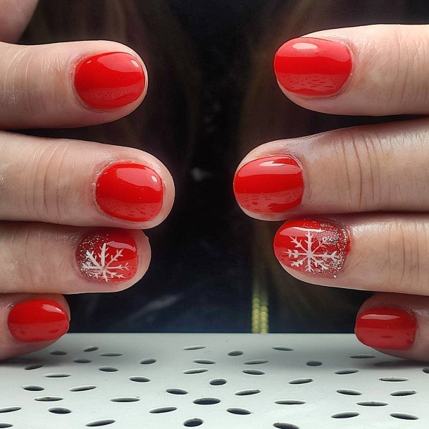 Girls Designs Red And Silver Nail