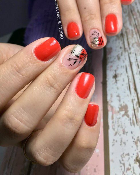 Girls Designs Red Dress Nail