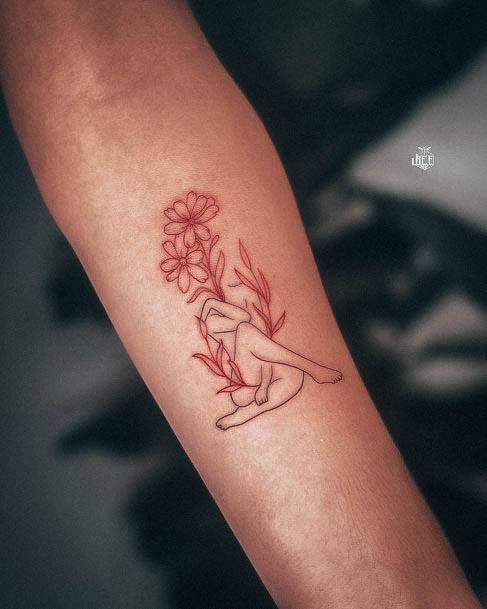 Girls Designs Red Ink Tattoo