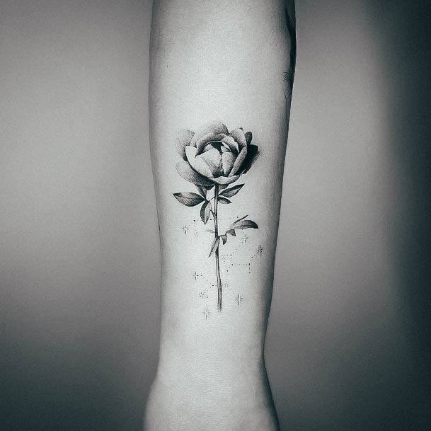 Girls Designs Rose Forearm Tattoo