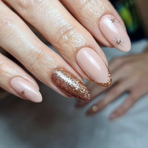 Girls Designs Rose Gold Nail