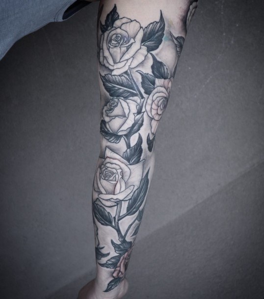 Girls Designs Rose Sleeve Tattoo