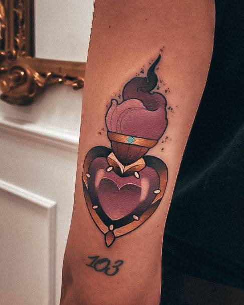 Girls Designs Sacred Heart Tattoo