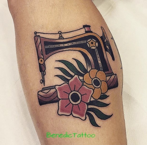 Girls Designs Sewing Machine Tattoo