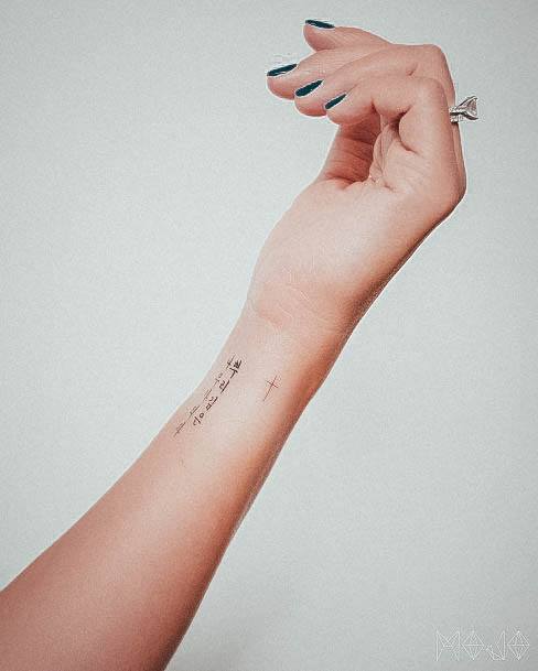 Girls Designs Small Cross Tattoo