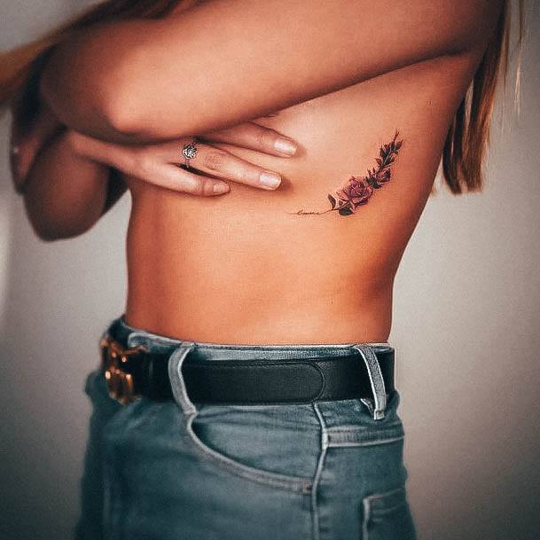 Girls Designs Small Rose Tattoo