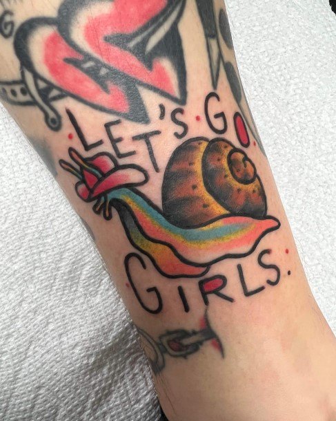 Girls Designs Snail Tattoo