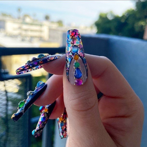 Girls Designs Stained Glass Nail