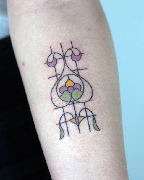 Girls Designs Stained Glass Tattoo