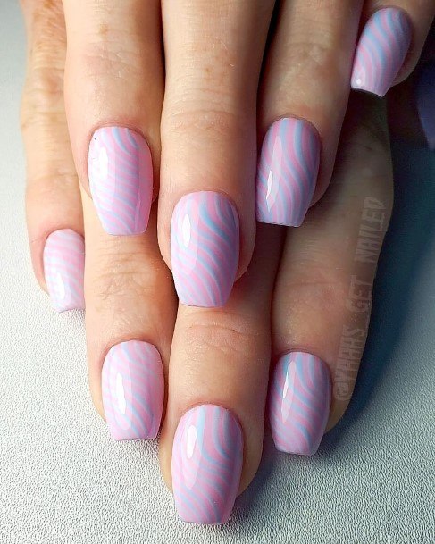 Girls Designs Striped Nail