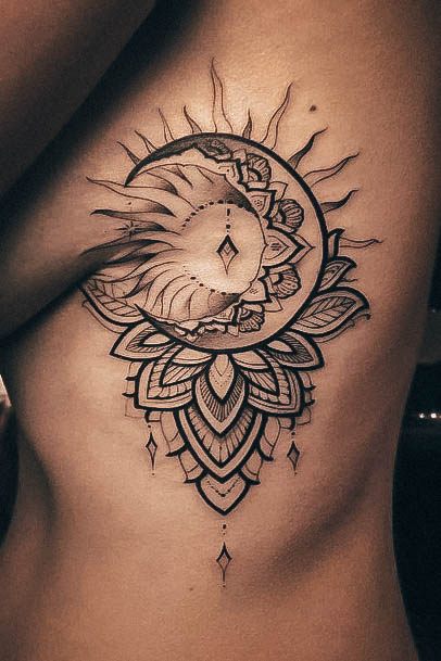 Girls Designs Sun And Moon Tattoo