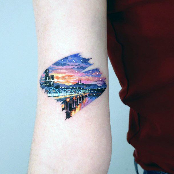 Girls Designs Sunset Sunrise Tattoo