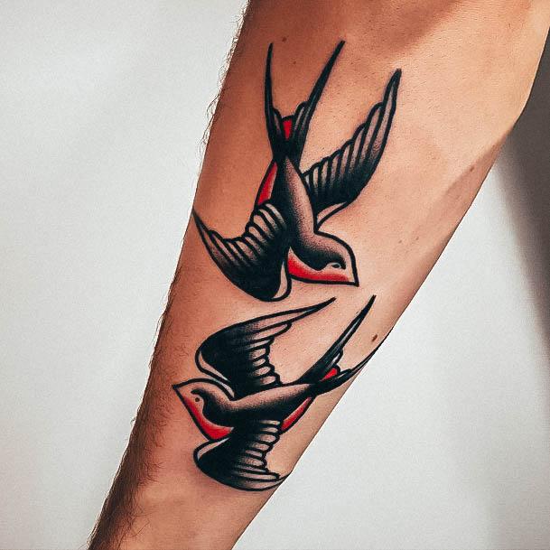 Girls Designs Swallow Tattoo