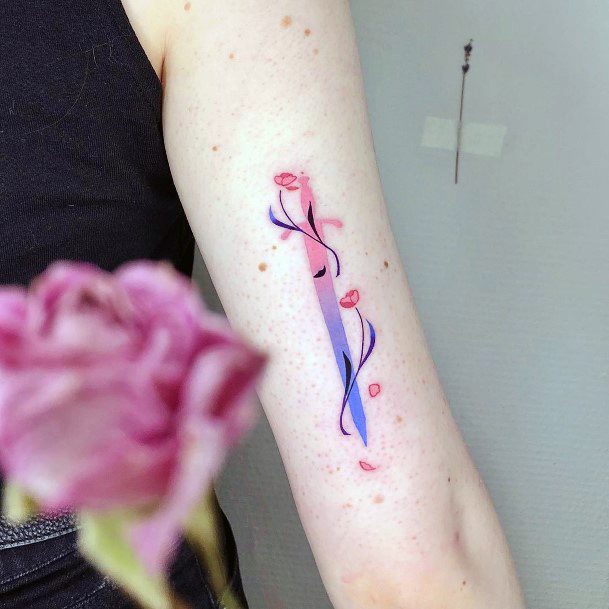 Girls Designs Sword Tattoo